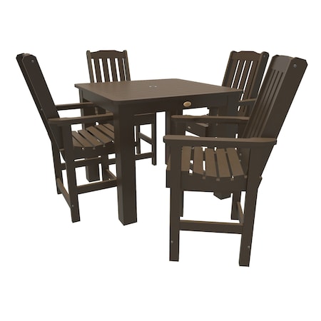 Highwood Usa Lehigh 5pc Square Counter Height Outdoor Patio Furniture Dining Set AD-CNL44-ACE